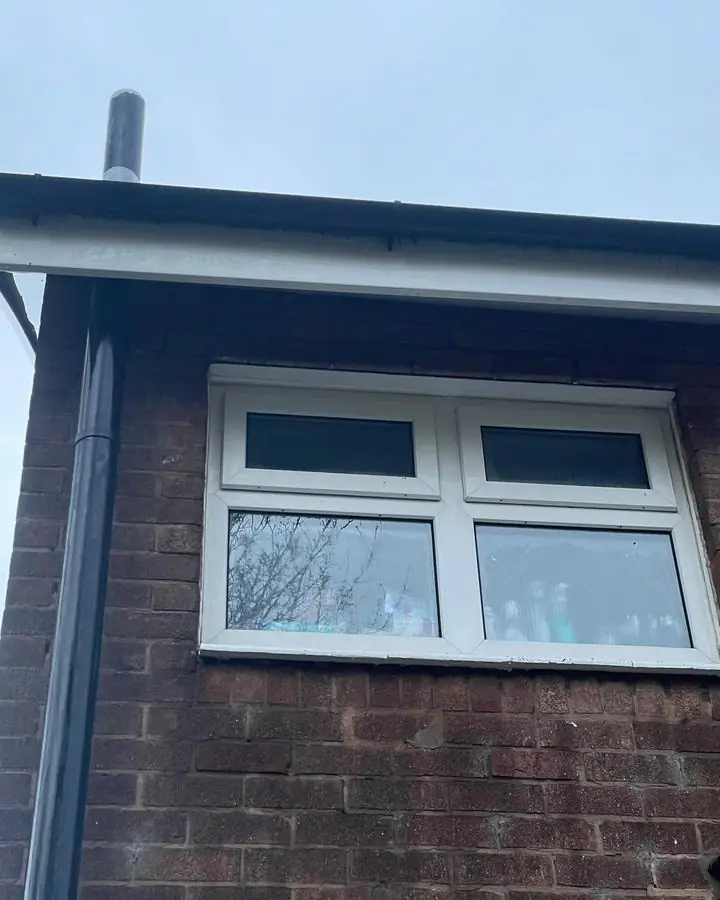 The same fascia cleaned back to white after a Your Gutter Care fascia clean